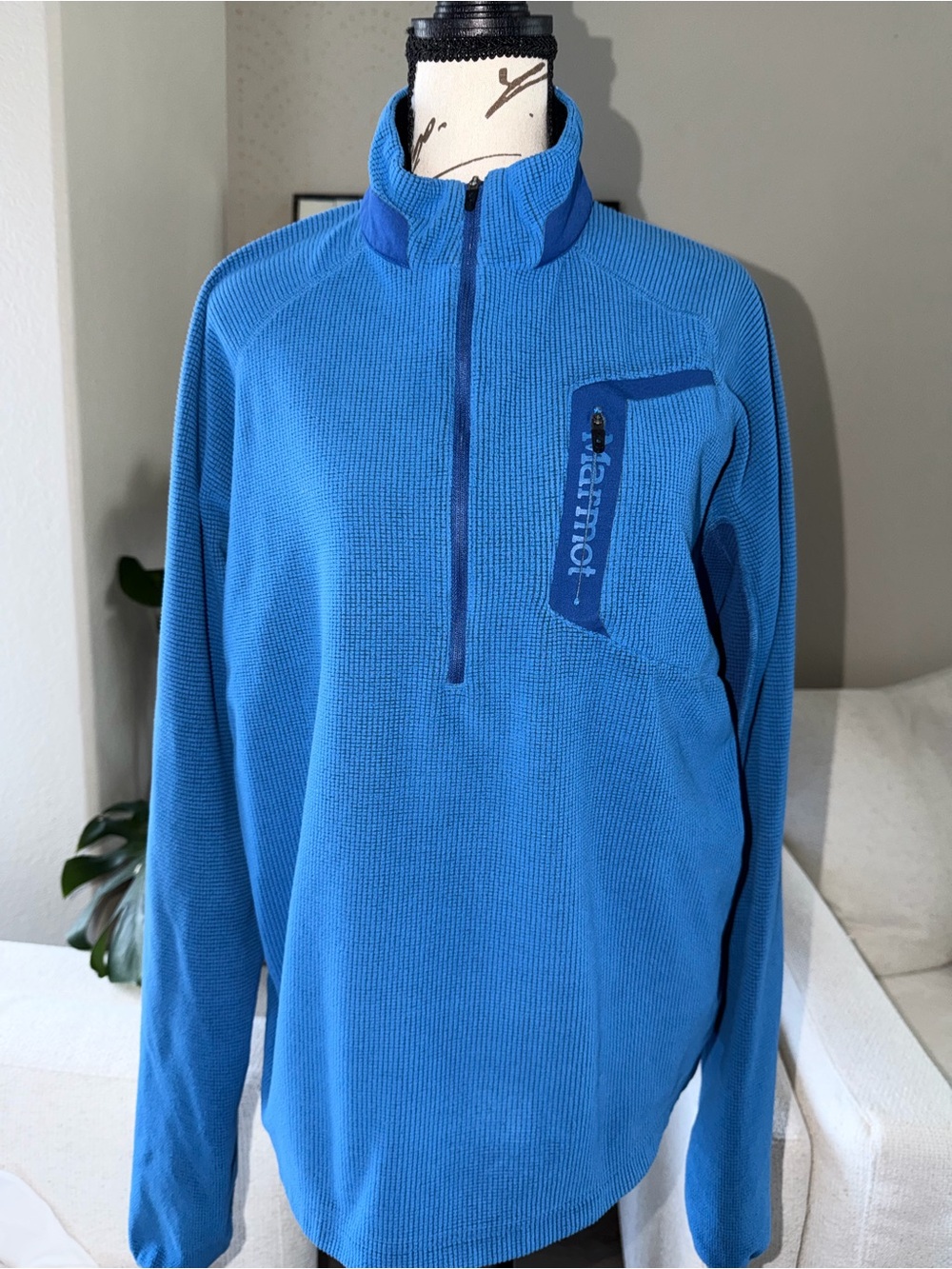 Marmot Bright Blue Half-Zip Fleece with Chest Pocket